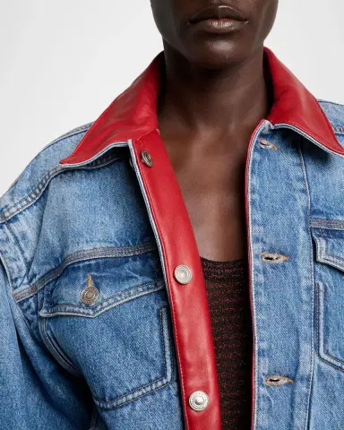 Isabel Marant Devyn Reversible Leather & Denim Jacket | Thumbnail 5 Isabel Marant Devyn Reversible Leather & Denim Jacket | Thumbnail 5