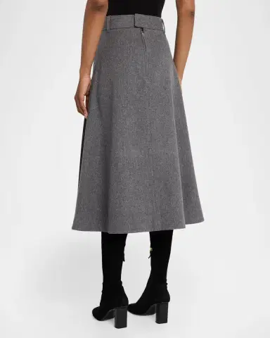 Co Front Pocket Pleated Wool-Cashmere Midi Skirt | Thumbnail 3 Co Front Pocket Pleated Wool-Cashmere Midi Skirt | Thumbnail 3