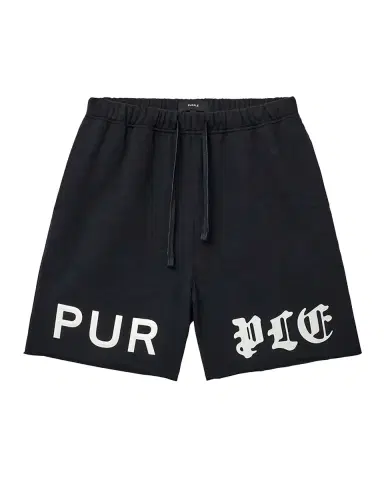 PURPLE Men's Cotton Fleece Drawstring Shorts | Thumbnail 2 PURPLE Men's Cotton Fleece Drawstring Shorts | Thumbnail 2