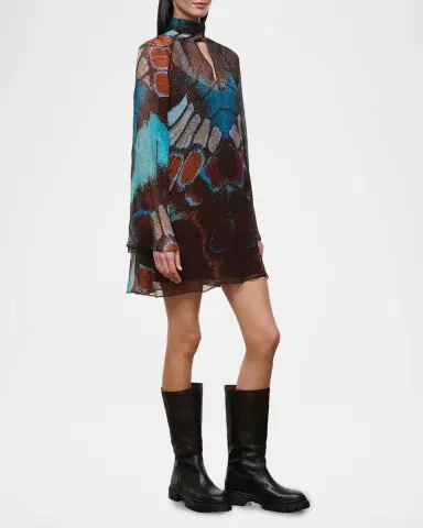 Staud Esther Butterfly High-Neck Mini Dress | Thumbnail 4 Staud Esther Butterfly High-Neck Mini Dress | Thumbnail 4