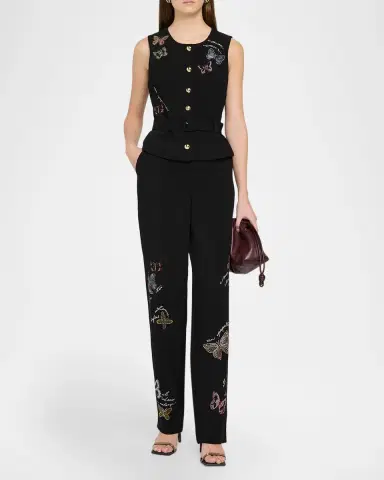 Cinq à Sept Heatset Butterfly Belted Waistcoat | Thumbnail 2 Cinq à Sept Heatset Butterfly Belted Waistcoat | Thumbnail 2