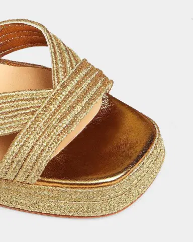 Castañer Valle Metallic Raffia Platform Sandals | Thumbnail 2 Castañer Valle Metallic Raffia Platform Sandals | Thumbnail 2
