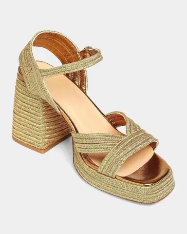 Castañer Valle Metallic Raffia Platform Sandals | Thumbnail 4 Castañer Valle Metallic Raffia Platform Sandals | Thumbnail 4