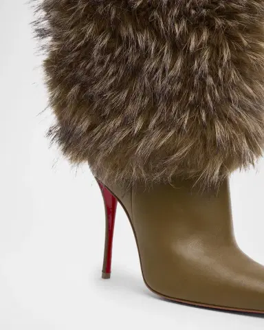 Christian Louboutin 100mm Yangzee Faux Fur Leather Knee-High Boots | Thumbnail 3 Christian Louboutin 100mm Yangzee Faux Fur Leather Knee-High Boots | Thumbnail 3
