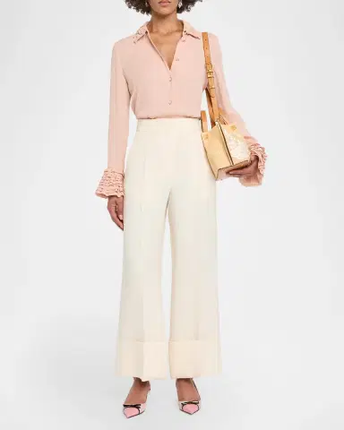 Valentino Garavani Small Floral-Embroidered Raffia Tote Bag | Thumbnail 5 Valentino Garavani Small Floral-Embroidered Raffia Tote Bag | Thumbnail 5