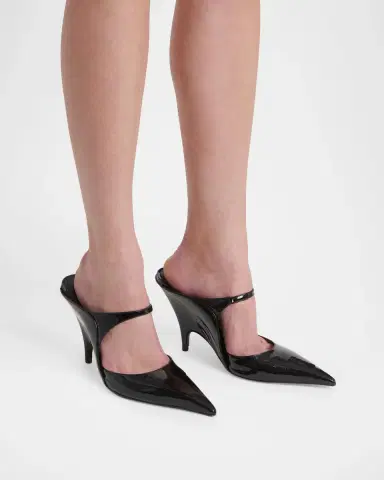 Ferragamo 95mm Jasir Patent Leather Mule Pumps | Thumbnail 2 Ferragamo 95mm Jasir Patent Leather Mule Pumps | Thumbnail 2