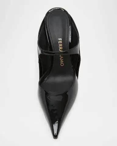 Ferragamo 95mm Jasir Patent Leather Mule Pumps | Thumbnail 6 Ferragamo 95mm Jasir Patent Leather Mule Pumps | Thumbnail 6