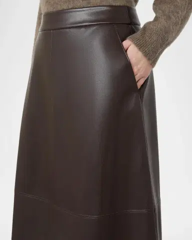 Max Mara Faux-Leather Midi Skirt | Thumbnail 4 Max Mara Faux-Leather Midi Skirt | Thumbnail 4