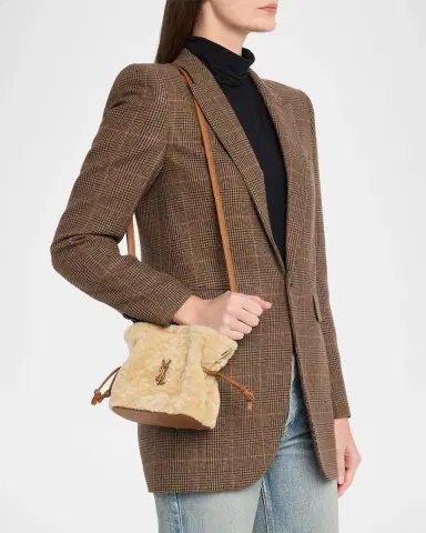 Saint Laurent Jamie Mini YSL Shearling & Leather Shoulder Bag | Thumbnail 2 Saint Laurent Jamie Mini YSL Shearling & Leather Shoulder Bag | Thumbnail 2