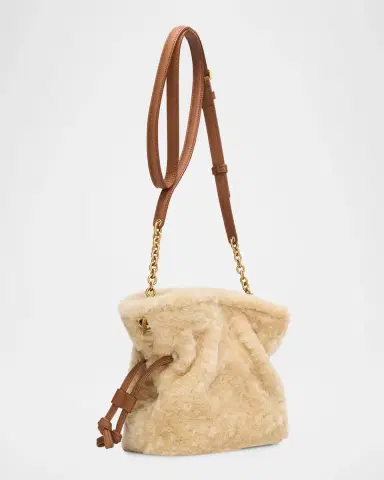 Saint Laurent Jamie Mini YSL Shearling & Leather Shoulder Bag | Thumbnail 3 Saint Laurent Jamie Mini YSL Shearling & Leather Shoulder Bag | Thumbnail 3