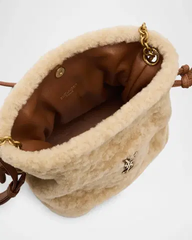 Saint Laurent Jamie Mini YSL Shearling & Leather Shoulder Bag | Thumbnail 4 Saint Laurent Jamie Mini YSL Shearling & Leather Shoulder Bag | Thumbnail 4