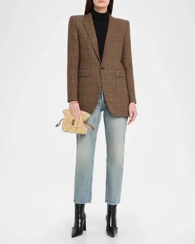 Saint Laurent Jamie Mini YSL Shearling & Leather Shoulder Bag | Thumbnail 5 Saint Laurent Jamie Mini YSL Shearling & Leather Shoulder Bag | Thumbnail 5