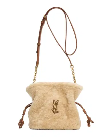 Saint Laurent Jamie Mini YSL Shearling & Leather Shoulder Bag | Thumbnail 1 Saint Laurent Jamie Mini YSL Shearling & Leather Shoulder Bag | Thumbnail 1