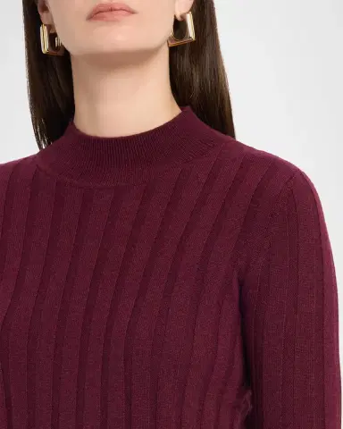 Neiman Marcus Ribbed Cashmere Elbow-Sleeve Sweater | Thumbnail 5 Neiman Marcus Ribbed Cashmere Elbow-Sleeve Sweater | Thumbnail 5
