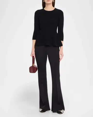 Neiman Marcus Cashmere Peplum Top | Thumbnail 2 Neiman Marcus Cashmere Peplum Top | Thumbnail 2