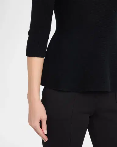 Neiman Marcus Cashmere Peplum Top | Thumbnail 5 Neiman Marcus Cashmere Peplum Top | Thumbnail 5