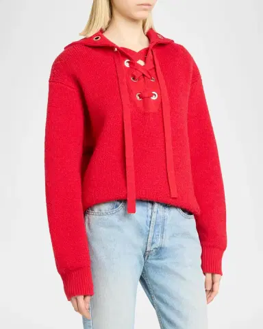 Isabel Marant Ydalia Laced Wool Rib Sweater | Thumbnail 4 Isabel Marant Ydalia Laced Wool Rib Sweater | Thumbnail 4