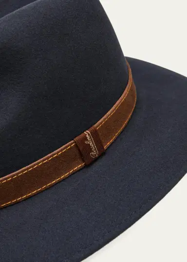 BORSALINO Men's Alessandria Leather-Band Wool Fedora Hat | Thumbnail 2 BORSALINO Men's Alessandria Leather-Band Wool Fedora Hat | Thumbnail 2