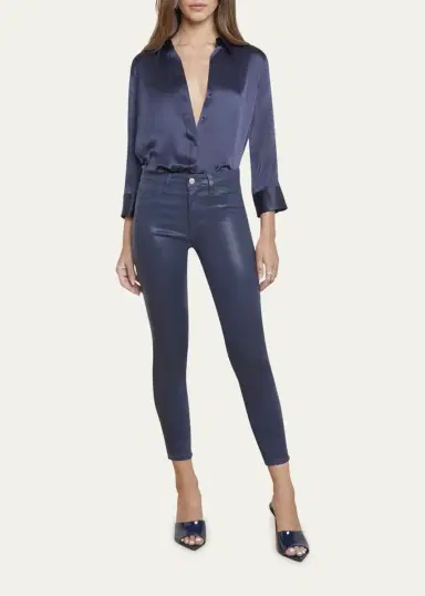 L'Agence Dani Silk Satin 3/4-Sleeve Button-Down Blouse | Thumbnail 10 L'Agence Dani Silk Satin 3/4-Sleeve Button-Down Blouse | Thumbnail 10