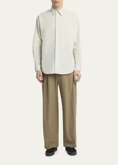 The Row Men's Nilo Cotton Poplin Button-Down Shirt | Thumbnail 2 The Row Men's Nilo Cotton Poplin Button-Down Shirt | Thumbnail 2