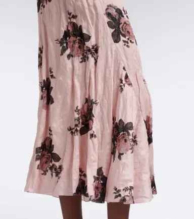 Erdem Floral satin midi skirt | Thumbnail 3 Erdem Floral satin midi skirt | Thumbnail 3