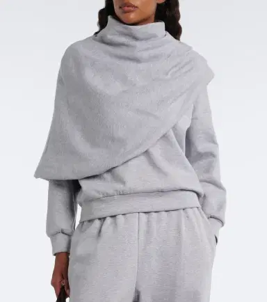 Magda Butrym Draped cotton-blend jersey sweatshirt | Thumbnail 6 Magda Butrym Draped cotton-blend jersey sweatshirt | Thumbnail 6