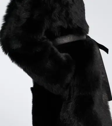 Yves Salomon Reversible shearling wrap coat | Thumbnail 3 Yves Salomon Reversible shearling wrap coat | Thumbnail 3