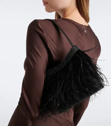 Staud Winslow feather-trimmed shoulder bag | Thumbnail 5 Staud Winslow feather-trimmed shoulder bag | Thumbnail 5