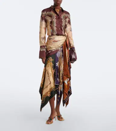 Zimmermann Valiant draped printed silk maxi skirt | Thumbnail 3 Zimmermann Valiant draped printed silk maxi skirt | Thumbnail 3