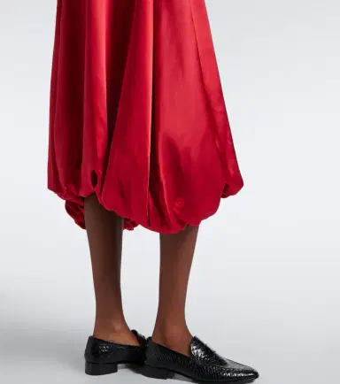 NOIR KEI NINOMIYA Pleated gathered satin midi dress | Thumbnail 3 NOIR KEI NINOMIYA Pleated gathered satin midi dress | Thumbnail 3
