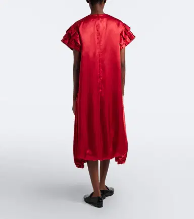 NOIR KEI NINOMIYA Pleated gathered satin midi dress | Thumbnail 5 NOIR KEI NINOMIYA Pleated gathered satin midi dress | Thumbnail 5