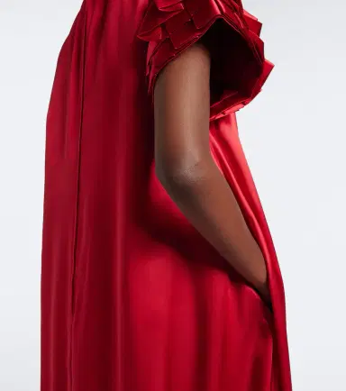 NOIR KEI NINOMIYA Pleated gathered satin midi dress | Thumbnail 6 NOIR KEI NINOMIYA Pleated gathered satin midi dress | Thumbnail 6