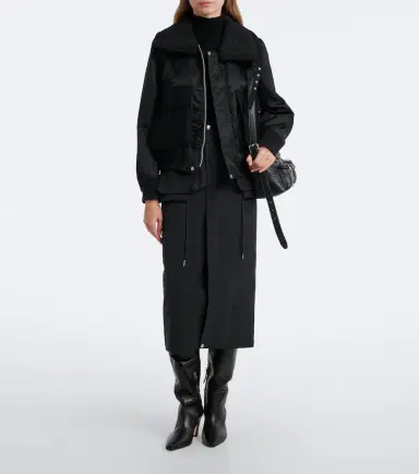 Sacai Wool-trimmed blouson jacket | Thumbnail 4 Sacai Wool-trimmed blouson jacket | Thumbnail 4