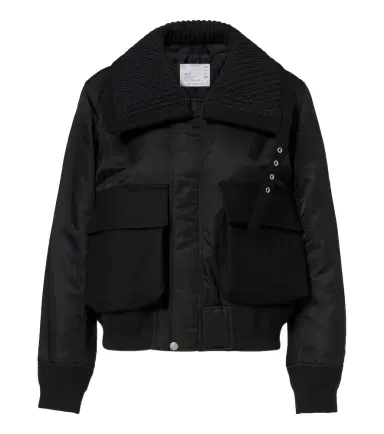 Sacai Wool-trimmed blouson jacket | Thumbnail 1 Sacai Wool-trimmed blouson jacket | Thumbnail 1