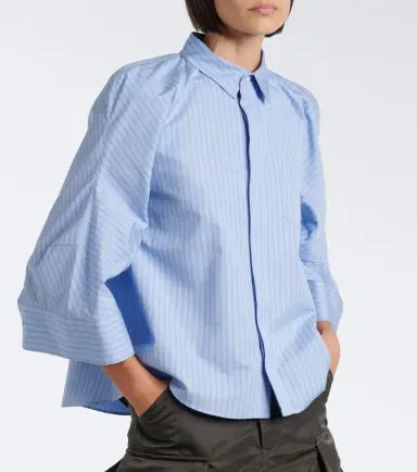 Sacai Striped cotton-blend poplin shirt | Thumbnail 4 Sacai Striped cotton-blend poplin shirt | Thumbnail 4