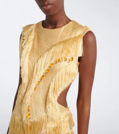 Xu Zhi Embellished fringed open-back minidress | Thumbnail 2 Xu Zhi Embellished fringed open-back minidress | Thumbnail 2