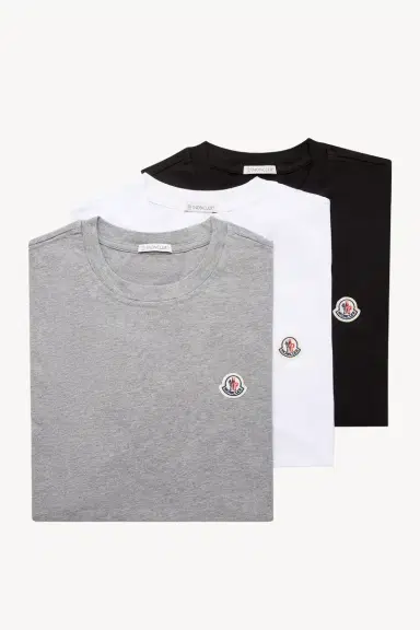 Moncler Logo Patch Cotton T-shirt (pack Of Three) | Thumbnail 2 Moncler Logo Patch Cotton T-shirt (pack Of Three) | Thumbnail 2