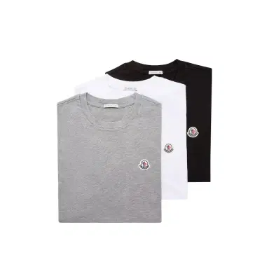 Moncler Logo Patch Cotton T-shirt (pack Of Three) | Thumbnail 1 Moncler Logo Patch Cotton T-shirt (pack Of Three) | Thumbnail 1
