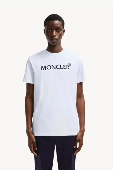 Moncler Flocked Logo Cotton T-shirt | Thumbnail 5 Moncler Flocked Logo Cotton T-shirt | Thumbnail 5