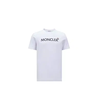 Moncler Flocked Logo Cotton T-shirt | Thumbnail 1 Moncler Flocked Logo Cotton T-shirt | Thumbnail 1