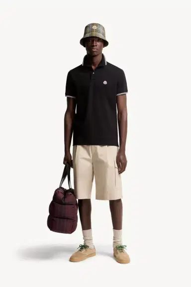 Moncler Logo Patch Cotton Polo Shirt | Thumbnail 3 Moncler Logo Patch Cotton Polo Shirt | Thumbnail 3