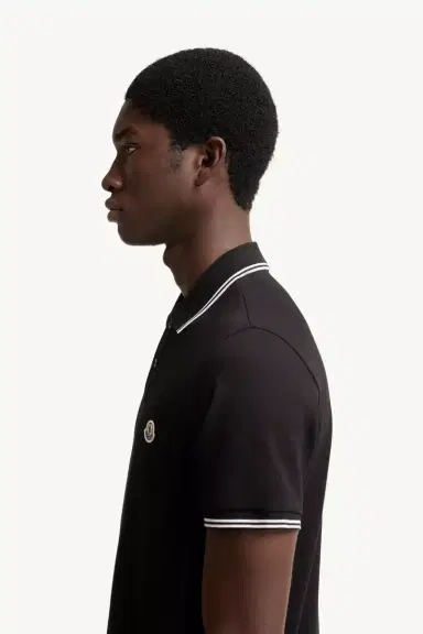 Moncler Logo Patch Cotton Polo Shirt | Thumbnail 4 Moncler Logo Patch Cotton Polo Shirt | Thumbnail 4