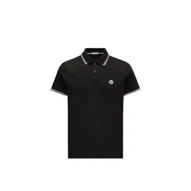 Moncler Logo Patch Cotton Polo Shirt | Thumbnail 1 Moncler Logo Patch Cotton Polo Shirt | Thumbnail 1