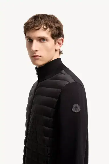 Moncler Padded Crêpe Cotton Zip-up Cardigan | Thumbnail 4 Moncler Padded Crêpe Cotton Zip-up Cardigan | Thumbnail 4