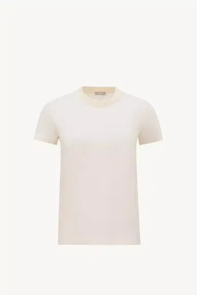 Moncler Crochet Accent Cotton T-shirt | Thumbnail 2 Moncler Crochet Accent Cotton T-shirt | Thumbnail 2