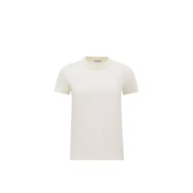 Moncler Crochet Accent Cotton T-shirt | Thumbnail 1 Moncler Crochet Accent Cotton T-shirt | Thumbnail 1