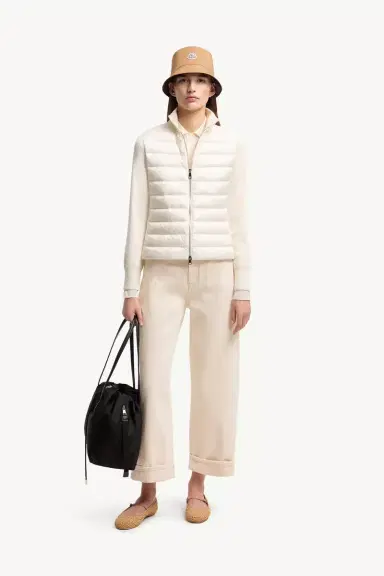 Moncler Padded Wool Zip-up Cardigan | Thumbnail 3 Moncler Padded Wool Zip-up Cardigan | Thumbnail 3
