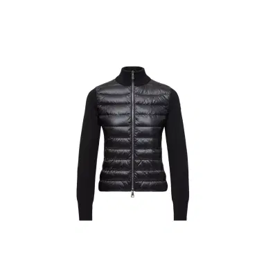 Moncler Padded Wool Zip-up Cardigan | Thumbnail 1 Moncler Padded Wool Zip-up Cardigan | Thumbnail 1
