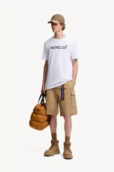 Moncler Flocked Logo Cotton T-shirt | Thumbnail 2 Moncler Flocked Logo Cotton T-shirt | Thumbnail 2