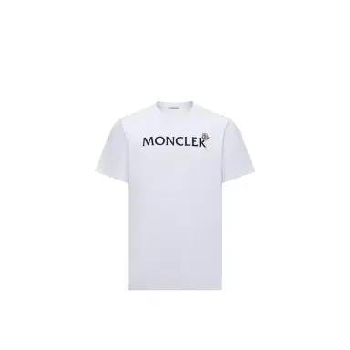 Moncler Flocked Logo Cotton T-shirt | Thumbnail 1 Moncler Flocked Logo Cotton T-shirt | Thumbnail 1